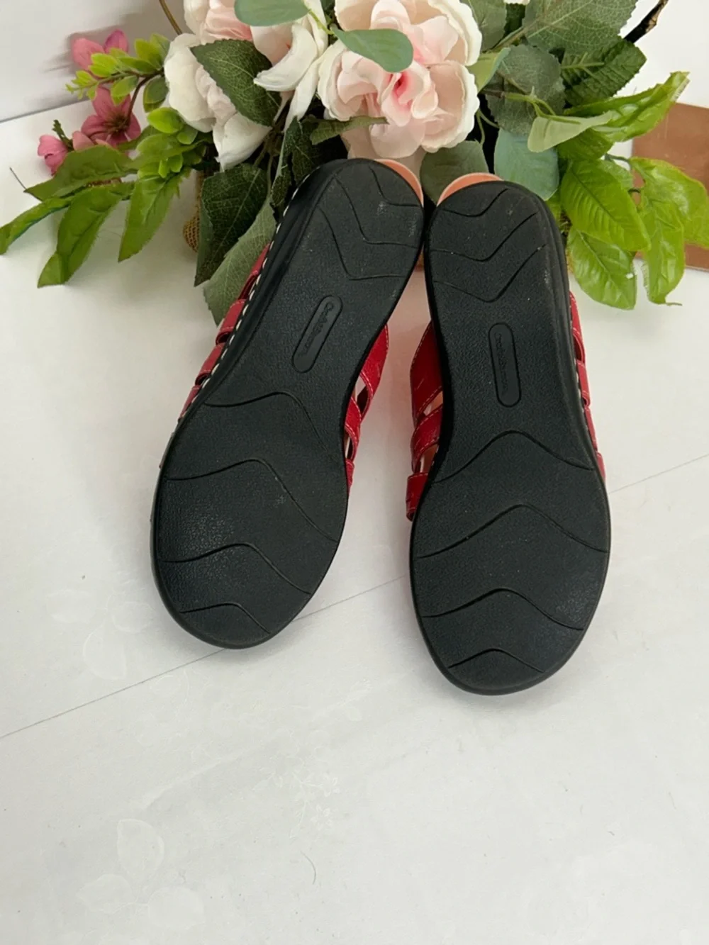 croft & barrow Red Multi-Strap Comfort Slide Sandals